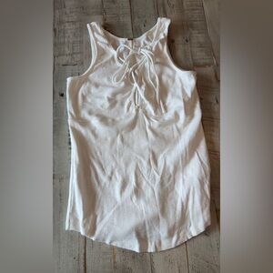 Free People Lace-Up Ribbed Knit Tank Top • White • Size M